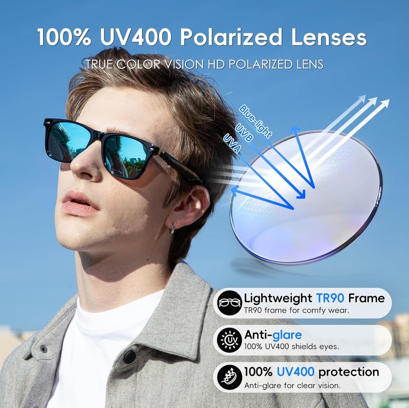 GetD AI Glasses for Men & Women, Smart Glasses Powered by ChatGPT, AI Real-time Translation with 107 languages, 11H Music Play, Bluetooth Sunglasses with Polarized Lens, UV Protection for Daily Use, Travel - Image 5